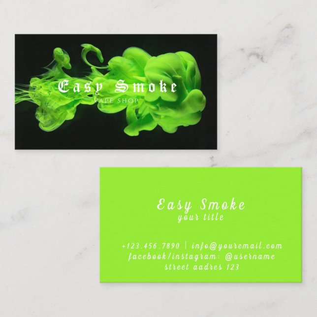 Tarjeta de presentación Corolful Smoke Vape Shop (Anverso / Reverso)