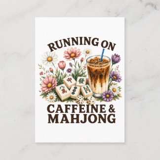 Tarjeta De Presentación Corriendo con cafeína y mahjong