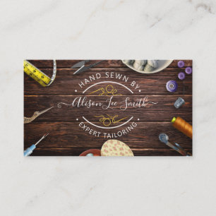 Tarjeta de presentación cosida a mano para el escr