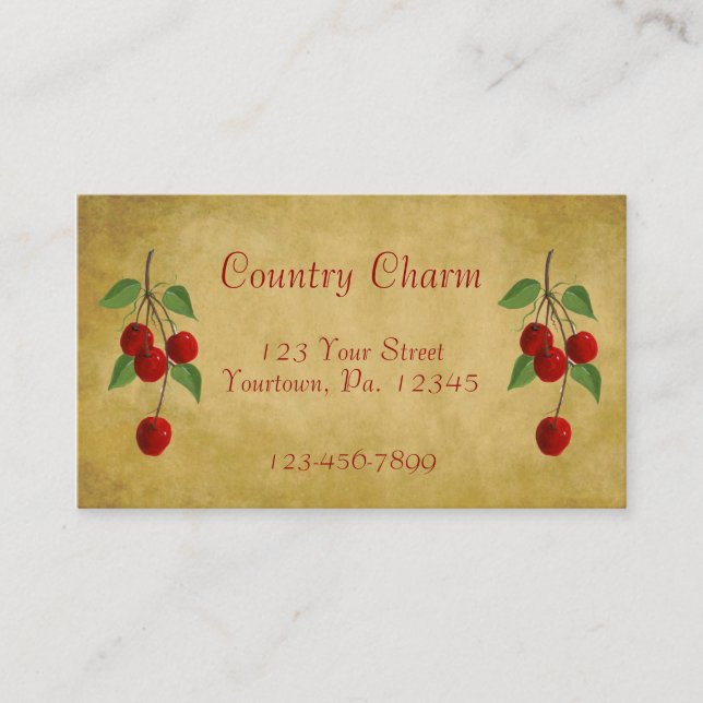 Tarjeta de presentación Country Cherries (Anverso)