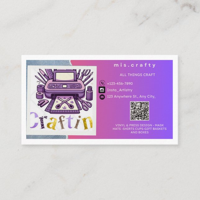 Tarjeta de presentación Craft Vinyl (Anverso)
