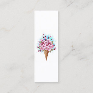 Tarjeta De Presentación Crema rosa de hielo Sakura Waffle Cone