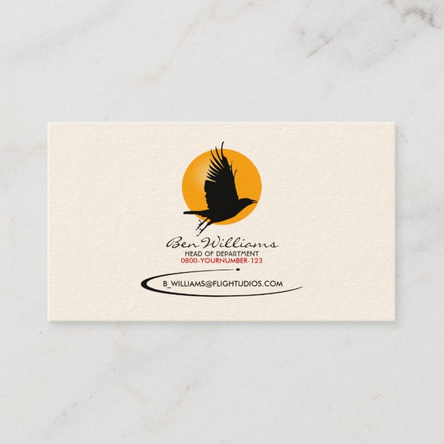 Tarjeta de presentación Crow (fondo W/ Sun) (Anverso)