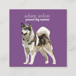 Tarjeta de presentación cuadrada de Dog Assistant