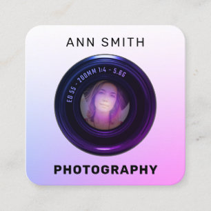 Tarjeta de presentación cuadrada de fotografía con