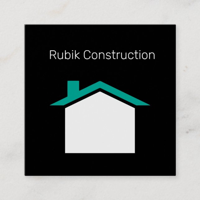 Tarjeta de presentación cuadrada de núcleo negro (Anverso)