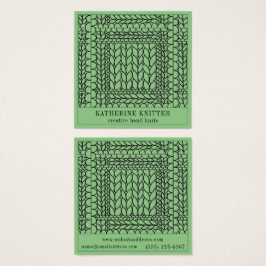 Tarjeta de presentación cuadrada KNIT PURL SAGE