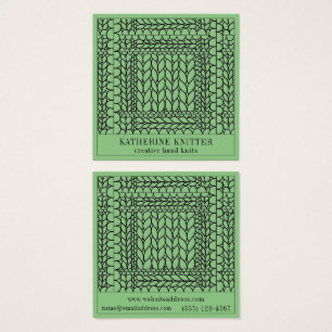 Tarjeta de presentación cuadrada KNIT PURL SAGE