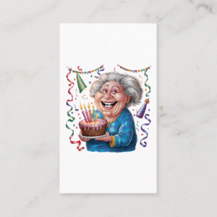 Tarjeta De Presentación Cumpleaños de Abuela con Gran Sonrisa