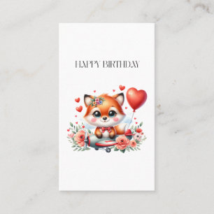 Tarjeta De Presentación Cumpleaños de piloto de zorro lindo
