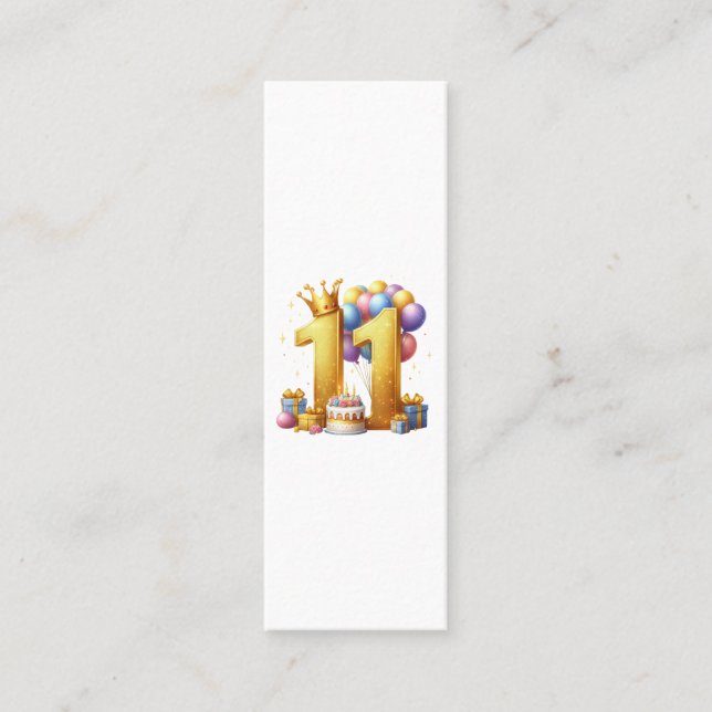 Tarjeta De Presentación Cumpleaños dorado 11 (Anverso)