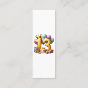 Tarjeta De Presentación Cumpleaños dorado 13