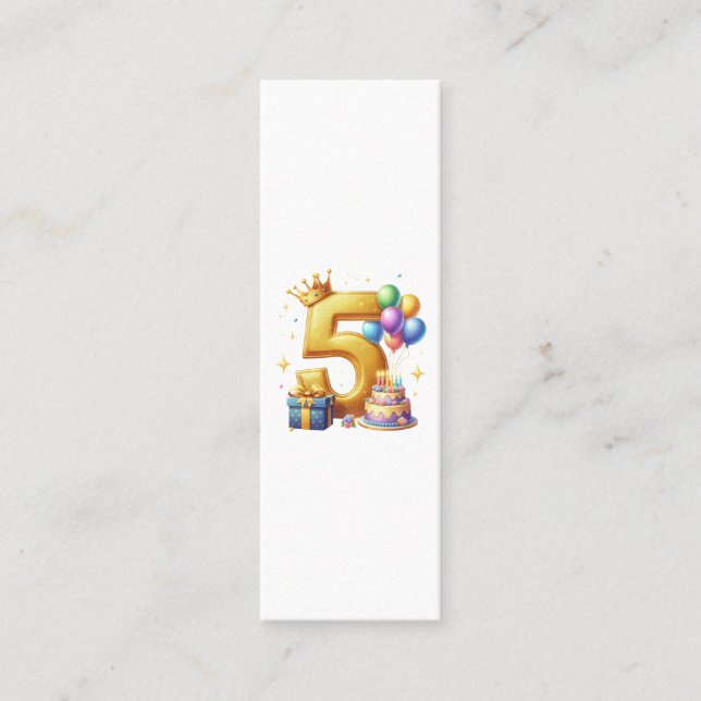 Tarjeta De Presentación Cumpleaños dorado 5 (Anverso)