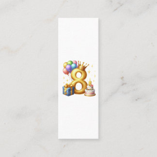 Tarjeta De Presentación Cumpleaños dorado número 8