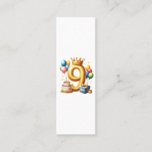 Tarjeta De Presentación Cumpleaños dorado número 9