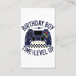 Tarjeta De Presentación Cumpleaños Niño Tiempo de Subir de Nivel