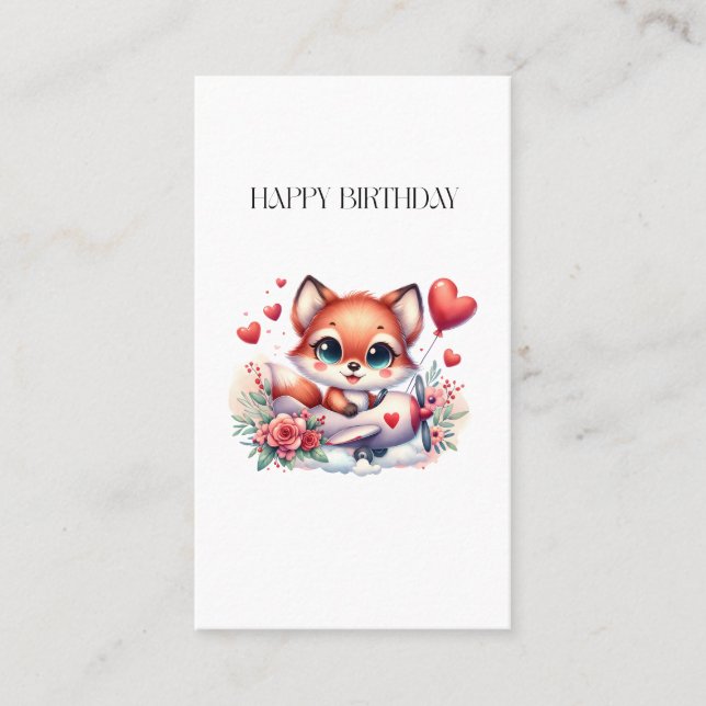 Tarjeta De Presentación Cumpleaños piloto zorro (Anverso)