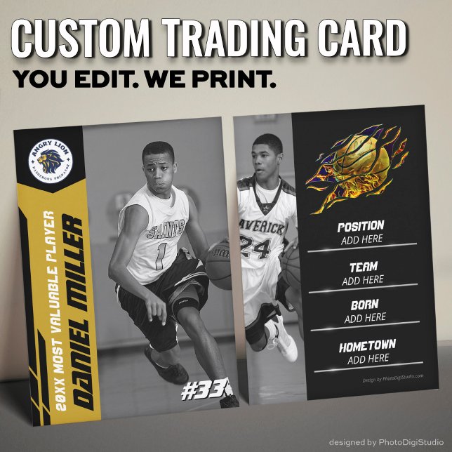 Tarjeta De Presentación Custom Basketball Trading Card, Gold MVP Card (Custom Basketball Trading Card, Gold MVP Card)