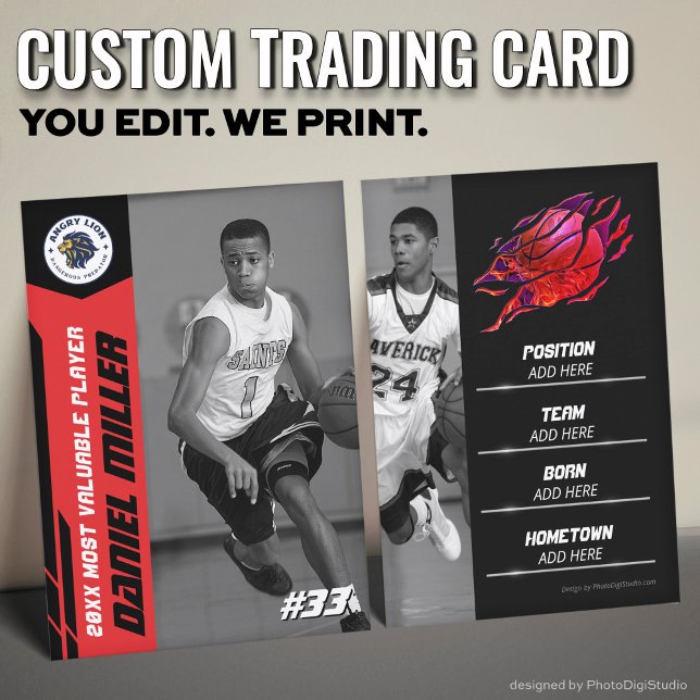 Tarjeta De Presentación Custom Basketball Trading Card, Red MVP Card (Custom Basketball Trading Card, Red MVP Card)
