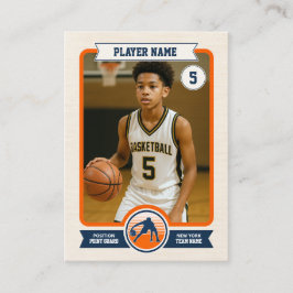 Tarjeta De Presentación Custom Basketball Trading Card, Retro Player Card