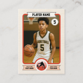 Tarjeta De Presentación Custom Basketball Trading Card, Retro Player Card