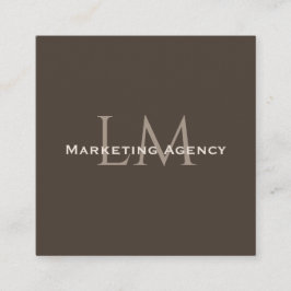 Tarjeta De Presentación Custom QR Monogram Calling Card Taupe Brown