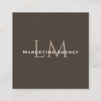 Tarjeta De Presentación Custom QR Monogram Calling Card Taupe Brown