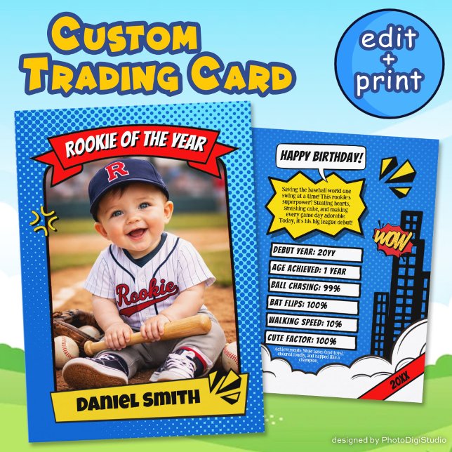 Tarjeta De Presentación Custom Rookie Trading Card, Fun Rookie of the Year (Custom Rookie Trading Card, Fun Rookie of the Year Card)