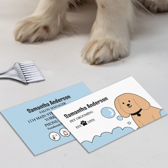 Tarjeta de presentación Cute Dog Grooming (Subido por el creador)