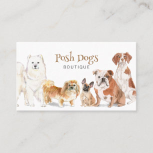 Tarjeta de presentación Cute Dog Grooming Boutique