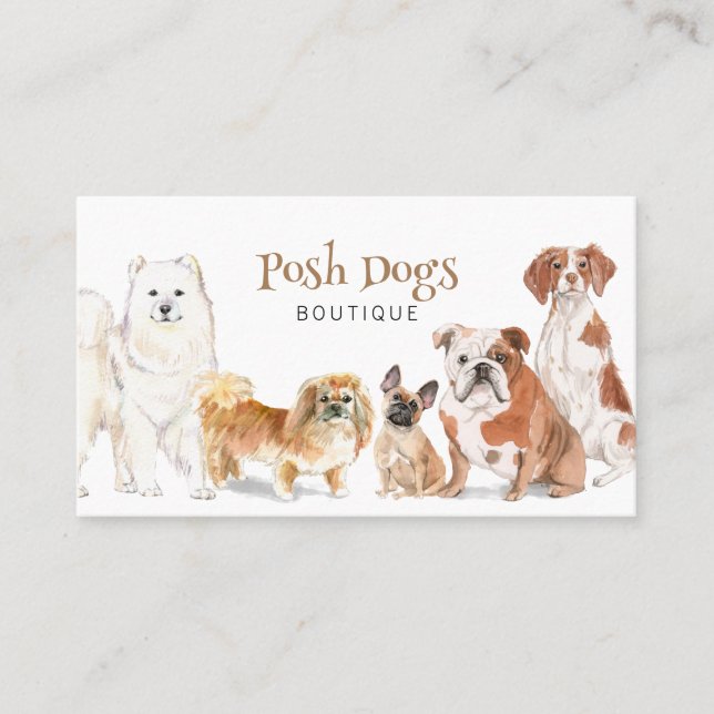 Tarjeta de presentación Cute Dog Grooming Boutique (Anverso)