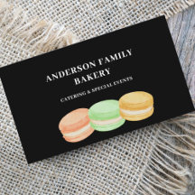 Tarjeta de presentación Cute Macarons Bakery