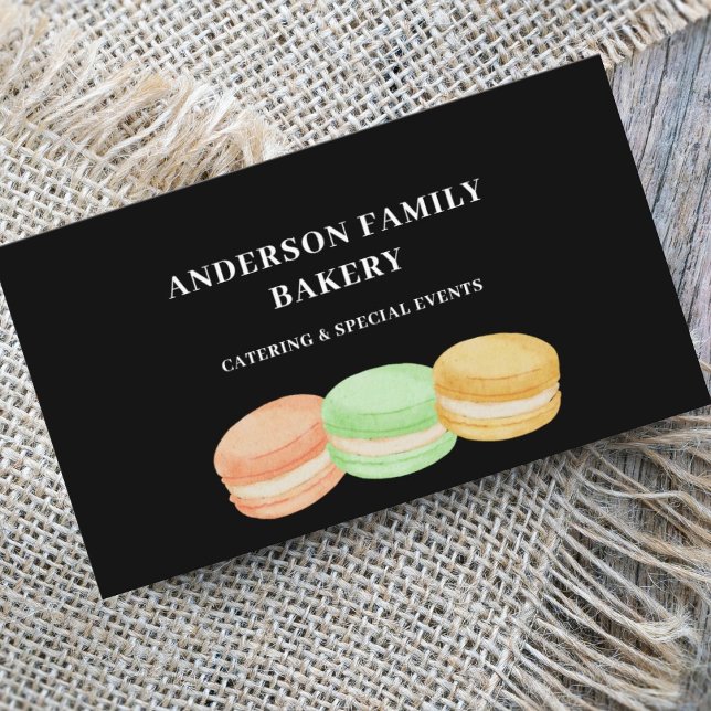 Tarjeta de presentación Cute Macarons Bakery (Subido por el creador)