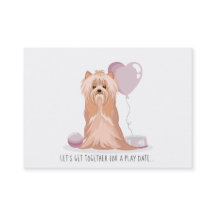 Cute Yorkshire Terrier Play Date Calling Card