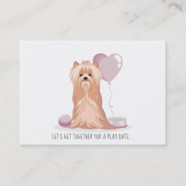 Tarjeta De Presentación Cute Yorkshire Terrier Play Date Calling Card