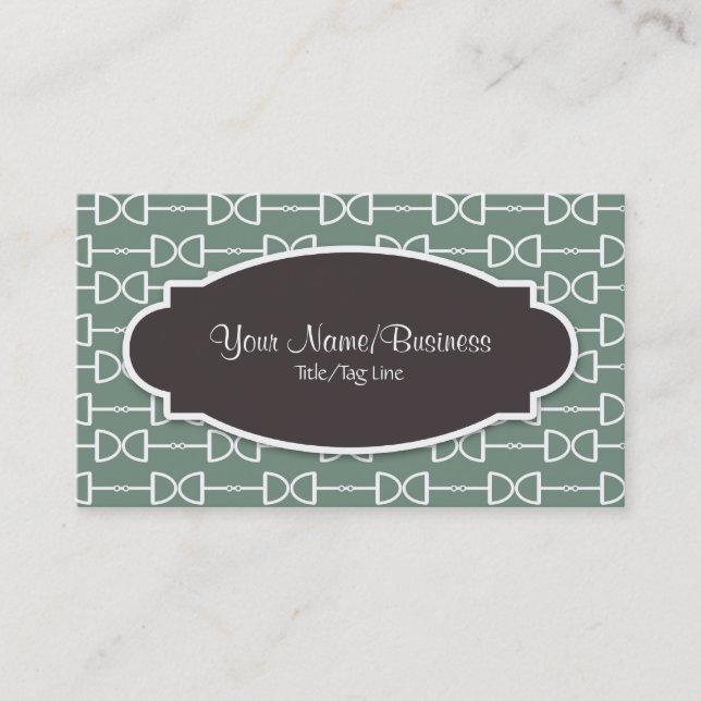 Tarjeta De Presentación D-Ring Snaffle Horse Bit en Olive Business (Anverso)