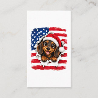 Tarjeta De Presentación Dachshund de Navidad americano