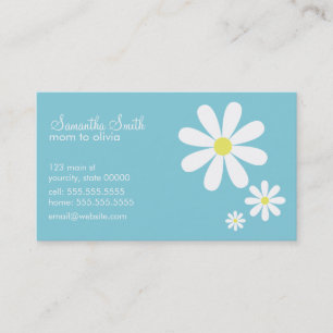 Tarjeta De Presentación Daisies en azul