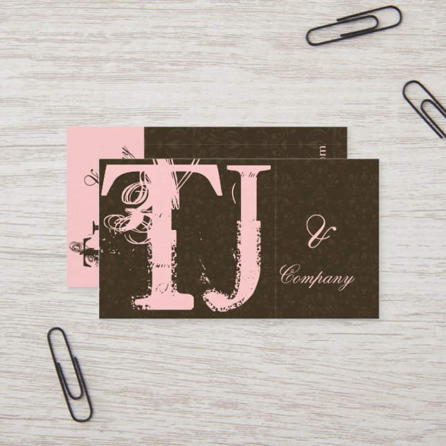 Tarjeta de presentación Damask con guión urbano (Anverso/Reverso In Situ)