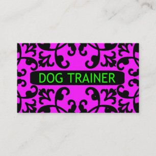 Tarjeta de presentación Damask de Perro Trainer