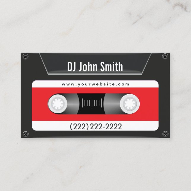 Tarjeta de presentación Dark Cassette Tape Music D (Anverso)