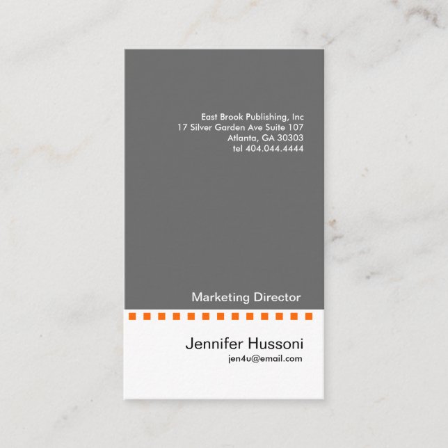 Tarjeta de presentación Dash para Naranja gris sól (Anverso)