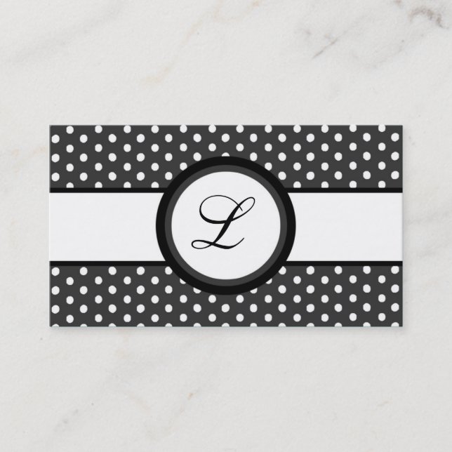 Tarjeta de presentación de 100 Gray Polkadot Pokad (Anverso)
