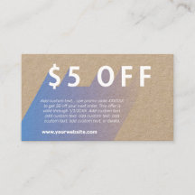 Tarjeta de presentación de $5 OFF