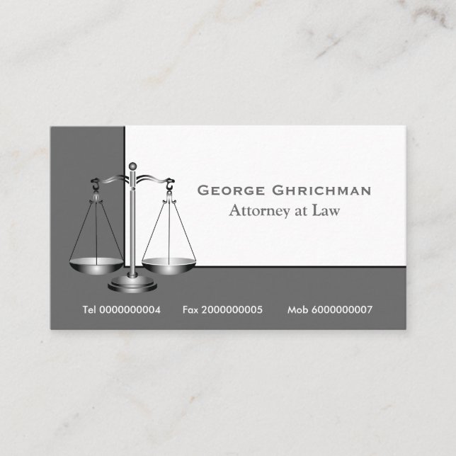 Tarjeta de presentación de abogados (Anverso)