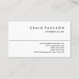 Tarjeta de presentación de abogados consultor blan