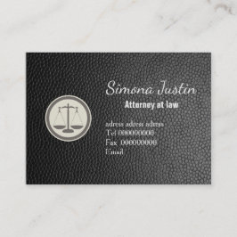 Tarjeta de presentación de abogados de cuero negro