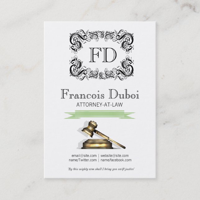 Tarjeta de presentación de abogados defensores (Anverso)