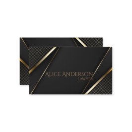 Tarjeta de presentación de abogados elegante en or