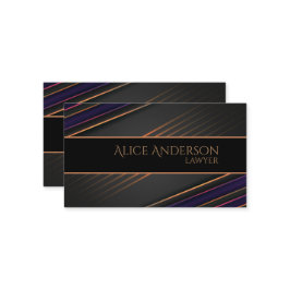 Tarjeta de presentación de abogados elegante en or